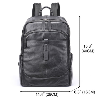Prestige Voyager Leather Backpack Laptop Bag 15.6 Inch