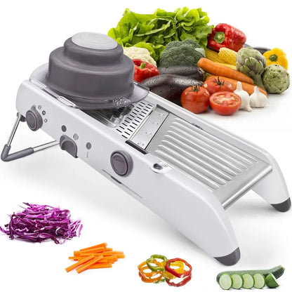 Professional Mandoline Vegetable Slicer with Adjustable Stainless Steel Blades