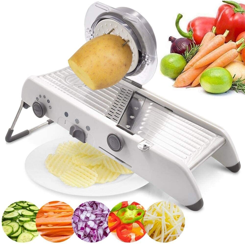 Professional Mandoline Vegetable Slicer with Adjustable Stainless Steel Blades