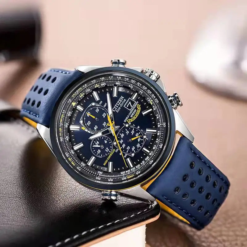 Quartz Chronograph Men’s Watch Stainless Steel Waterproof Wristwatch