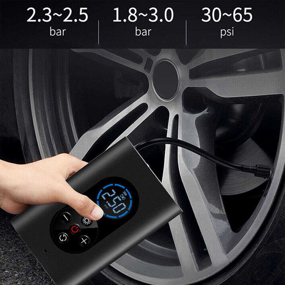 QuickAir Portable Electric Tire Inflator Cordless Air Compressor with Digital Display