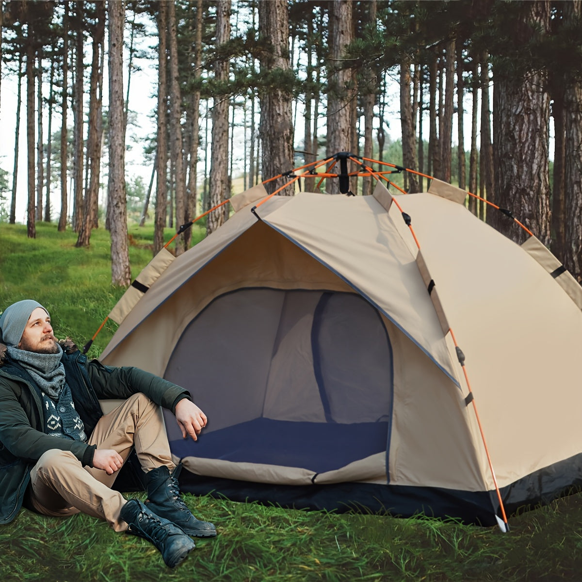 QuickCamp 4 Person Pop Up Tent with UV Protection and Instant Setup