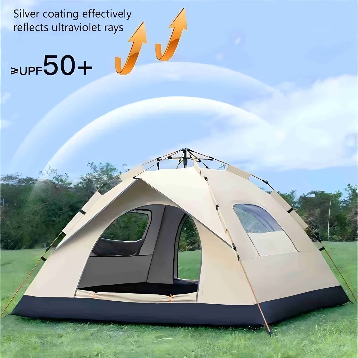 QuickCamp 4 Person Pop Up Tent with UV Protection and Instant Setup