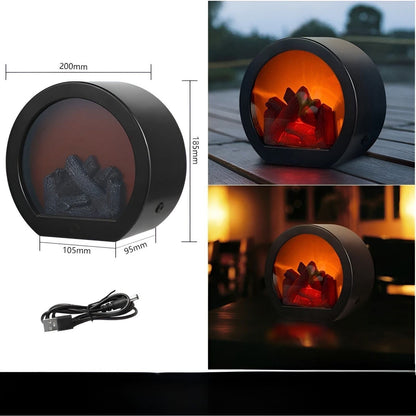 RadiantFlame LED Lantern with Realistic Flame Effect Ambient Lamp