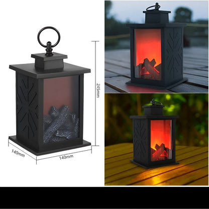 RadiantFlame LED Lantern with Realistic Flame Effect Ambient Lamp