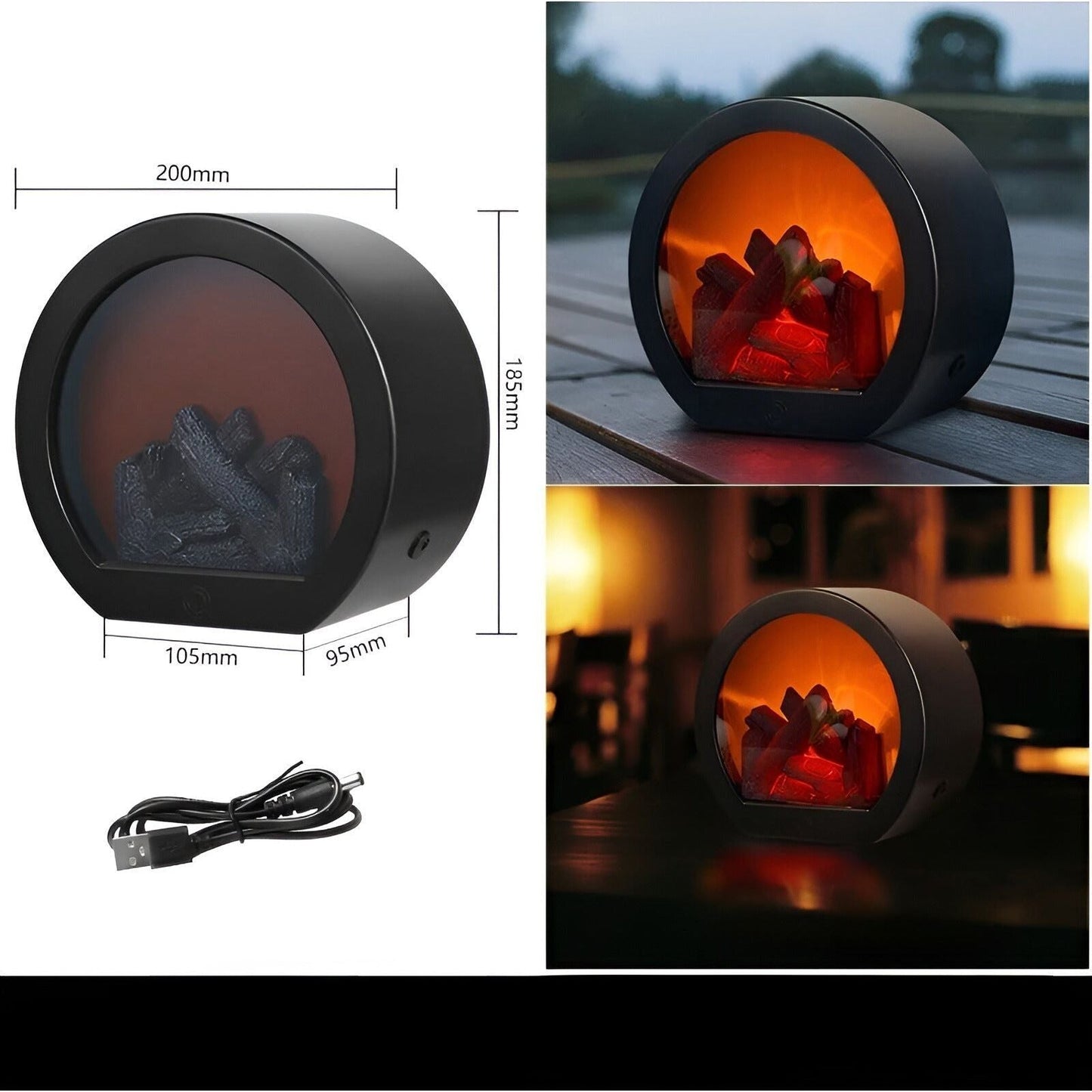 RadiantFlame LED Lantern with Realistic Flame Effect Ambient Lamp