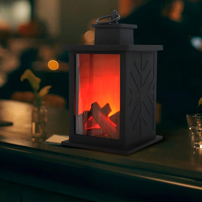 RadiantFlame LED Lantern with Realistic Flame Effect Ambient Lamp