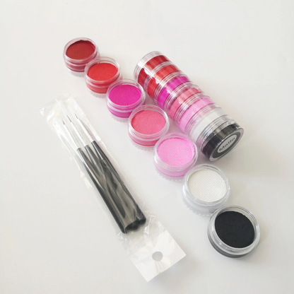 Kit de peinture corporelle arc-en-ciel bicolore pour des créations artistiques sur le visage