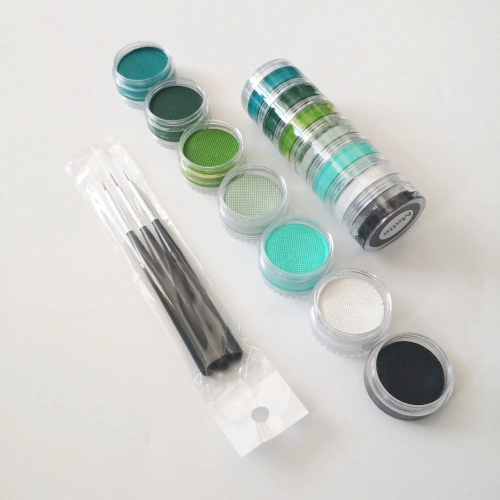 Kit de peinture corporelle arc-en-ciel bicolore pour des créations artistiques sur le visage