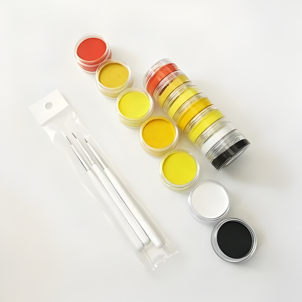 Kit de peinture corporelle arc-en-ciel bicolore pour des créations artistiques sur le visage