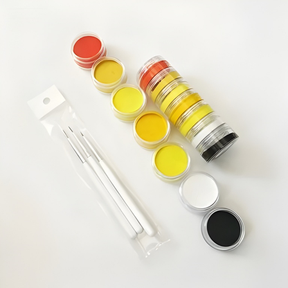Kit de peinture corporelle arc-en-ciel bicolore pour des créations artistiques sur le visage