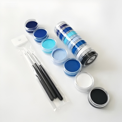 Kit de peinture corporelle arc-en-ciel bicolore pour des créations artistiques sur le visage