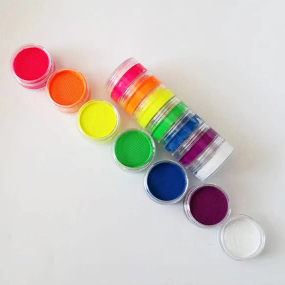 Kit de peinture corporelle arc-en-ciel bicolore pour des créations artistiques sur le visage