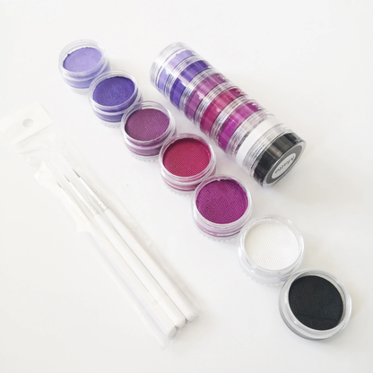 Kit de peinture corporelle arc-en-ciel bicolore pour des créations artistiques sur le visage