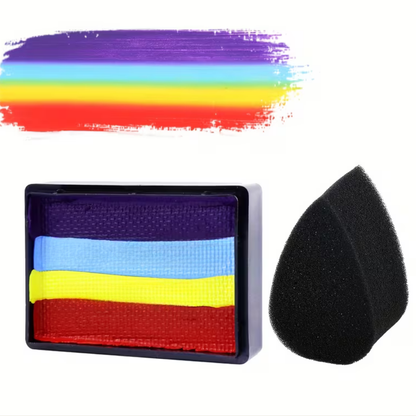 Kit de peinture arc-en-ciel bicolore pour le visage et le corps