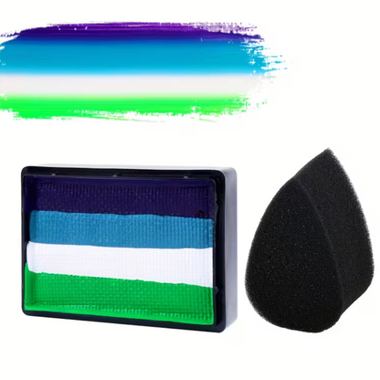 Kit de peinture arc-en-ciel bicolore pour le visage et le corps