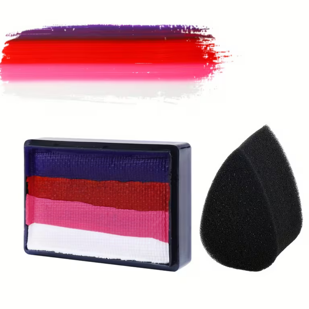 Kit de peinture arc-en-ciel bicolore pour le visage et le corps