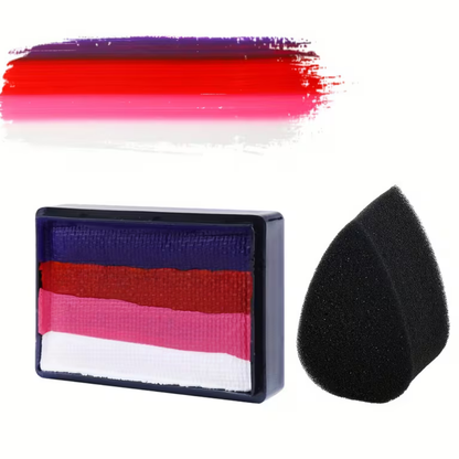Kit de peinture arc-en-ciel bicolore pour le visage et le corps