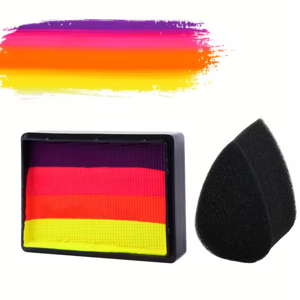 Kit de peinture arc-en-ciel bicolore pour le visage et le corps