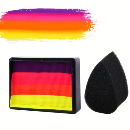 Kit de peinture arc-en-ciel bicolore pour le visage et le corps