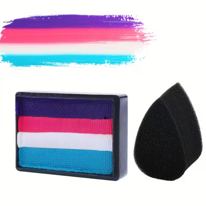 Kit de peinture arc-en-ciel bicolore pour le visage et le corps