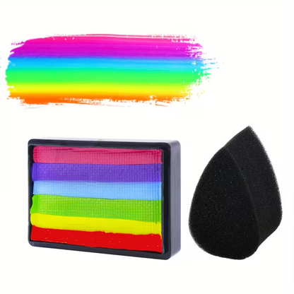 Kit de peinture arc-en-ciel bicolore pour le visage et le corps