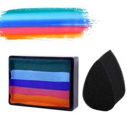 Kit de peinture arc-en-ciel bicolore pour le visage et le corps