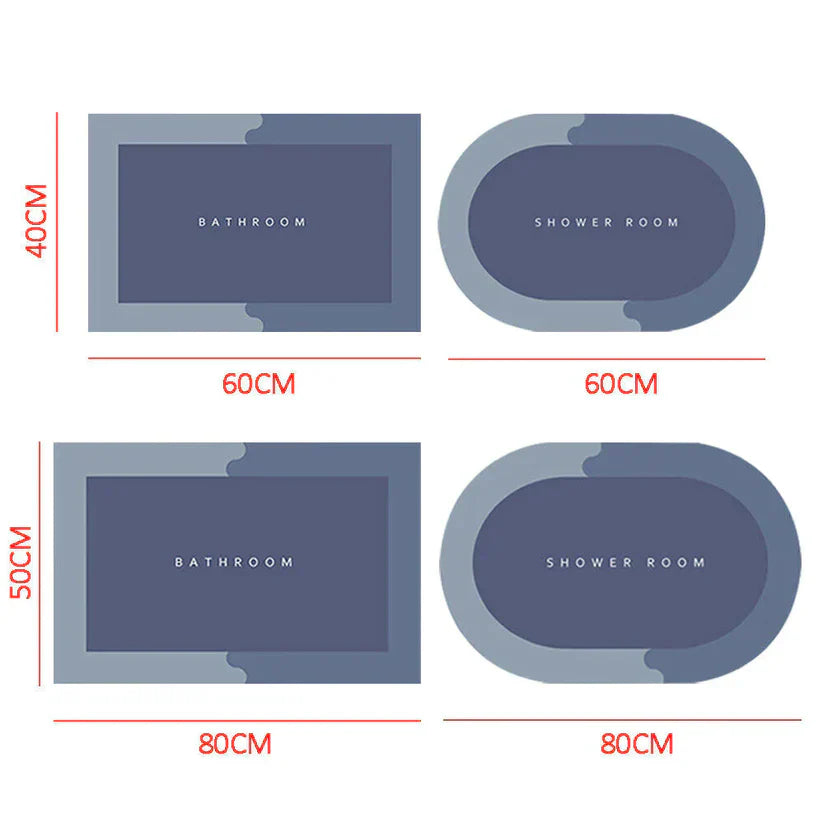 Rapid Dry Non Slip Floor Mat for Bathroom and Entryway Safety