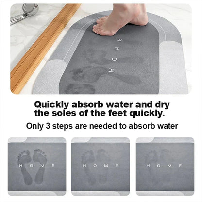 Rapid Dry Non Slip Floor Mat for Bathroom and Entryway Safety