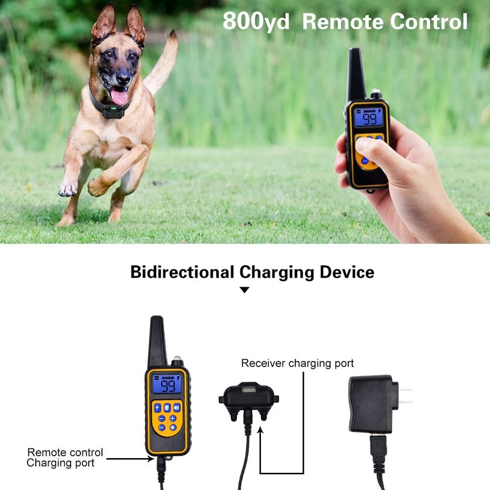 Rechargeable Anti Bark Dog Collar with Remote and Waterproof Design