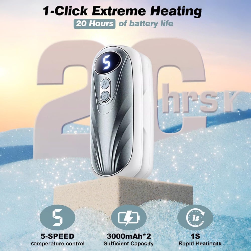 Rechargeable Electric Hand Warmers LED Display Reusable Portable Pocket Heater Set