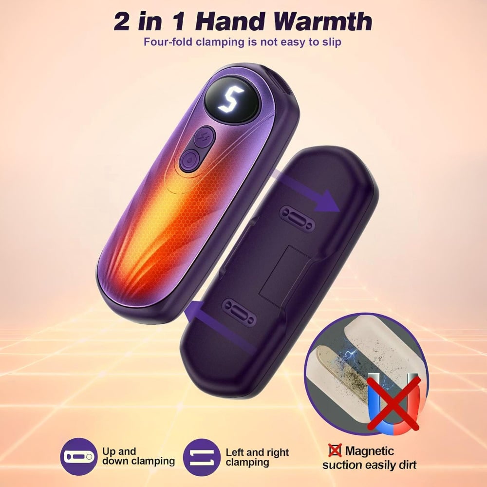 Rechargeable Electric Hand Warmers LED Display Reusable Portable Pocket Heater Set