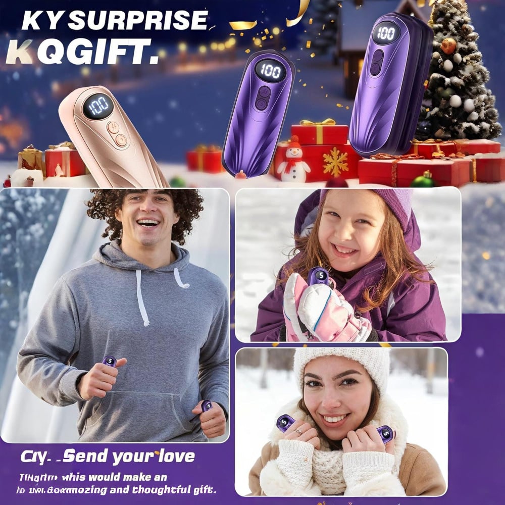 Rechargeable Electric Hand Warmers LED Display Reusable Portable Pocket Heater Set