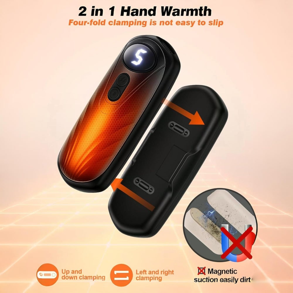 Rechargeable Electric Hand Warmers LED Display Reusable Portable Pocket Heater Set