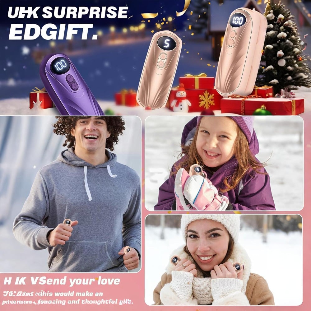 Rechargeable Electric Hand Warmers LED Display Reusable Portable Pocket Heater Set