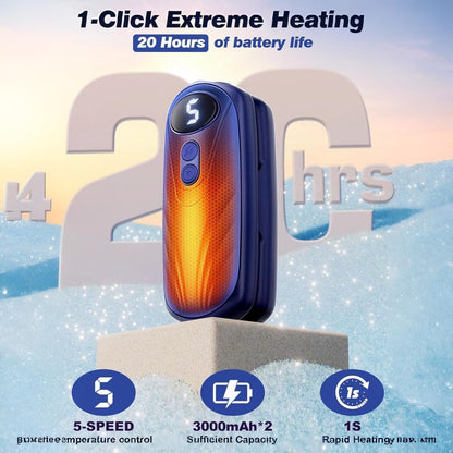 Rechargeable Electric Hand Warmers LED Display Reusable Portable Pocket Heater Set