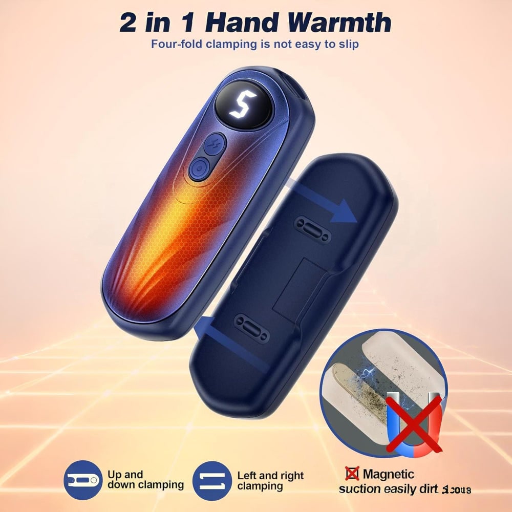 Rechargeable Electric Hand Warmers LED Display Reusable Portable Pocket Heater Set
