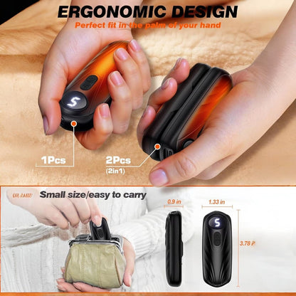 Rechargeable Electric Hand Warmers LED Display Reusable Portable Pocket Heater Set