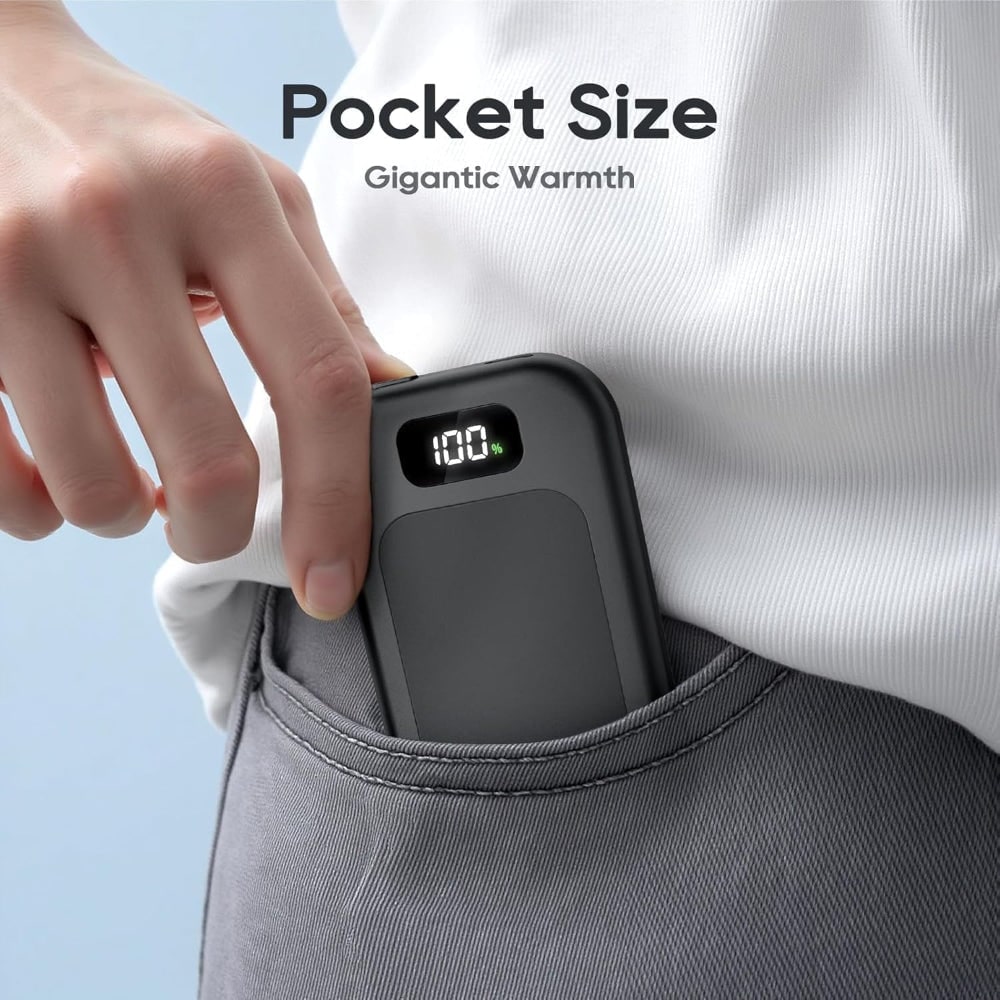 Rechargeable Electric Hand Warmers Reusable Pocket Heater LED Display Three Heat Levels