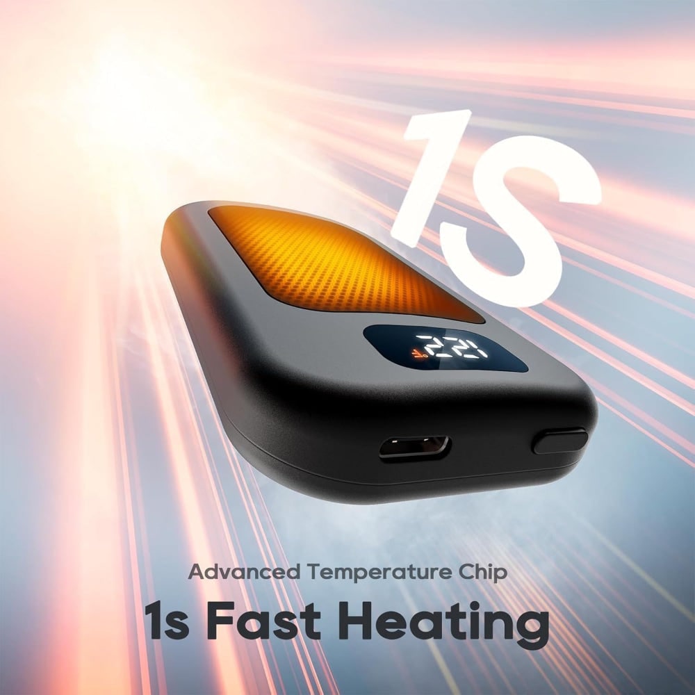 Rechargeable Electric Hand Warmers Reusable Pocket Heater LED Display Three Heat Levels
