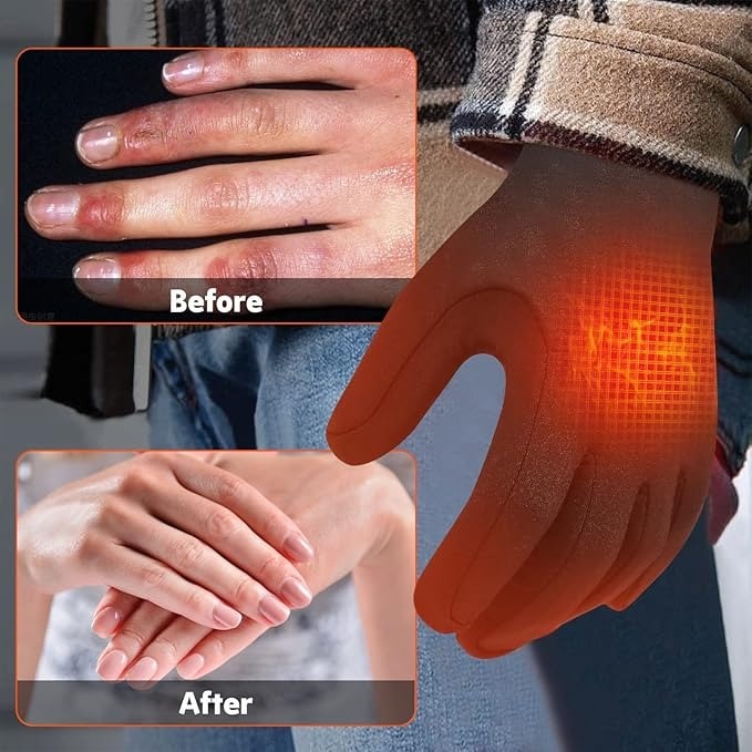 Forros térmicos recargables para guantes, con temperatura ajustable, tejido elástico fino y bolsillo para la batería