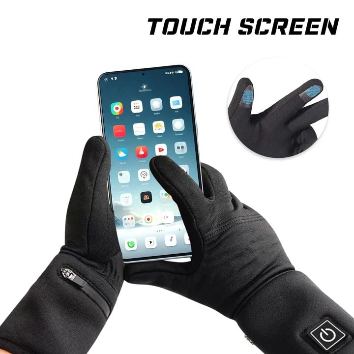 Forros térmicos recargables para guantes, con temperatura ajustable, tejido elástico fino y bolsillo para la batería