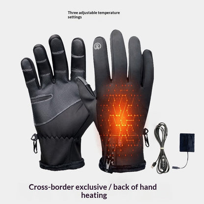 Rechargeable Heated Gloves USB Powered Touchscreen Compatible Non Slip Palm Winter Outdoor