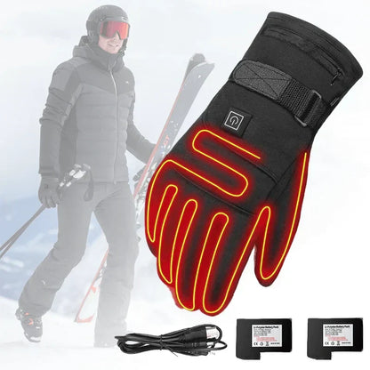 Aufladbare beheizte Handschuhe, wasserdichte Thermo-Touchscreen-Winterhandschuhe und Handwärmer für den Outdoor-Bereich