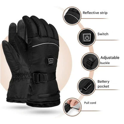 Aufladbare beheizte Handschuhe, wasserdichte Thermo-Touchscreen-Winterhandschuhe und Handwärmer für den Outdoor-Bereich