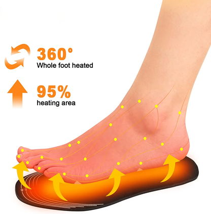 Rechargeable Heated Insoles Adjustable Warmth Comfort Fit