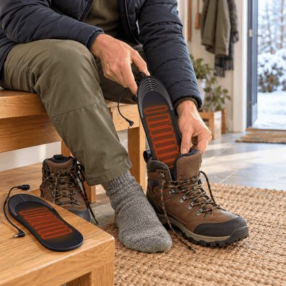 Oplaadbare verwarmde inlegzolen met instelbare warmte, op maat te knippen
