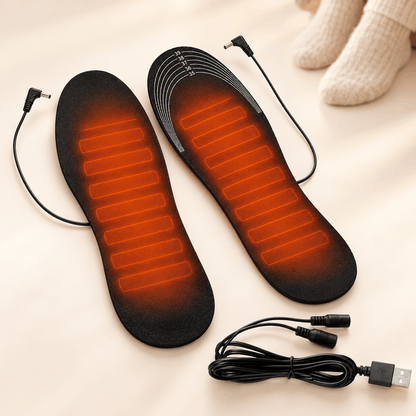 Oplaadbare verwarmde inlegzolen met instelbare warmte, op maat te knippen