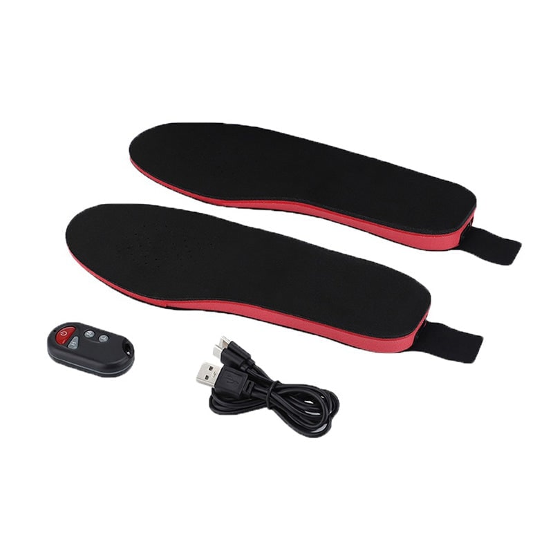 Plantillas calefactables recargables con gran soporte para el arco, control remoto inalámbrico y USB C para calzado de invierno