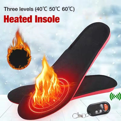Plantillas calefactables recargables con gran soporte para el arco, control remoto inalámbrico y USB C para calzado de invierno